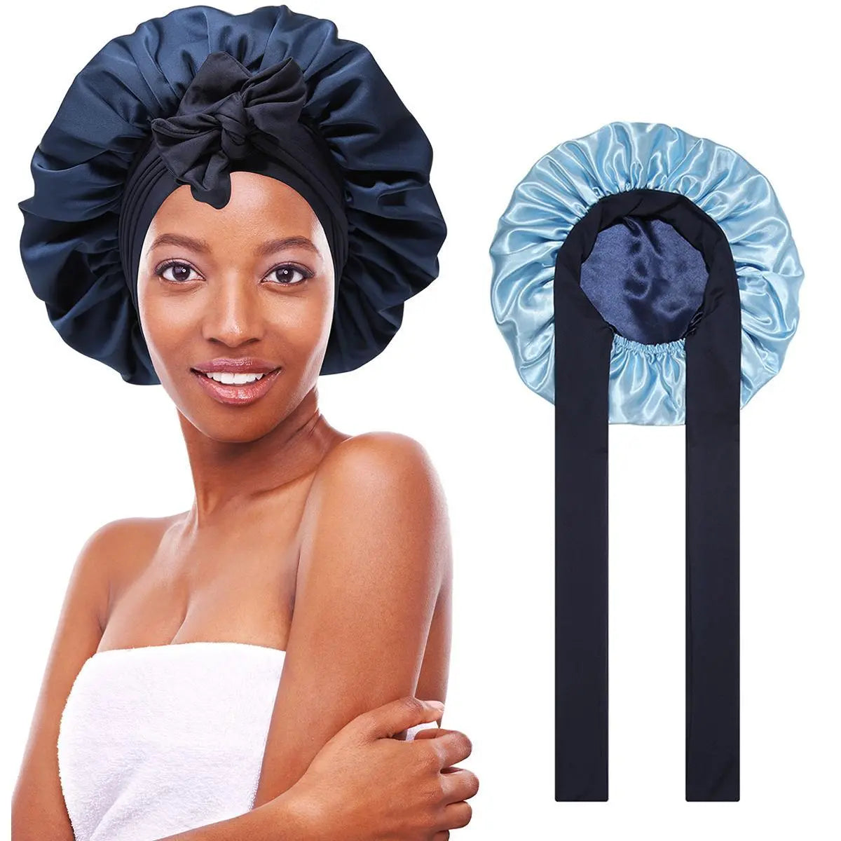 Silk-Like Satin Double-Layer Hair Cap
