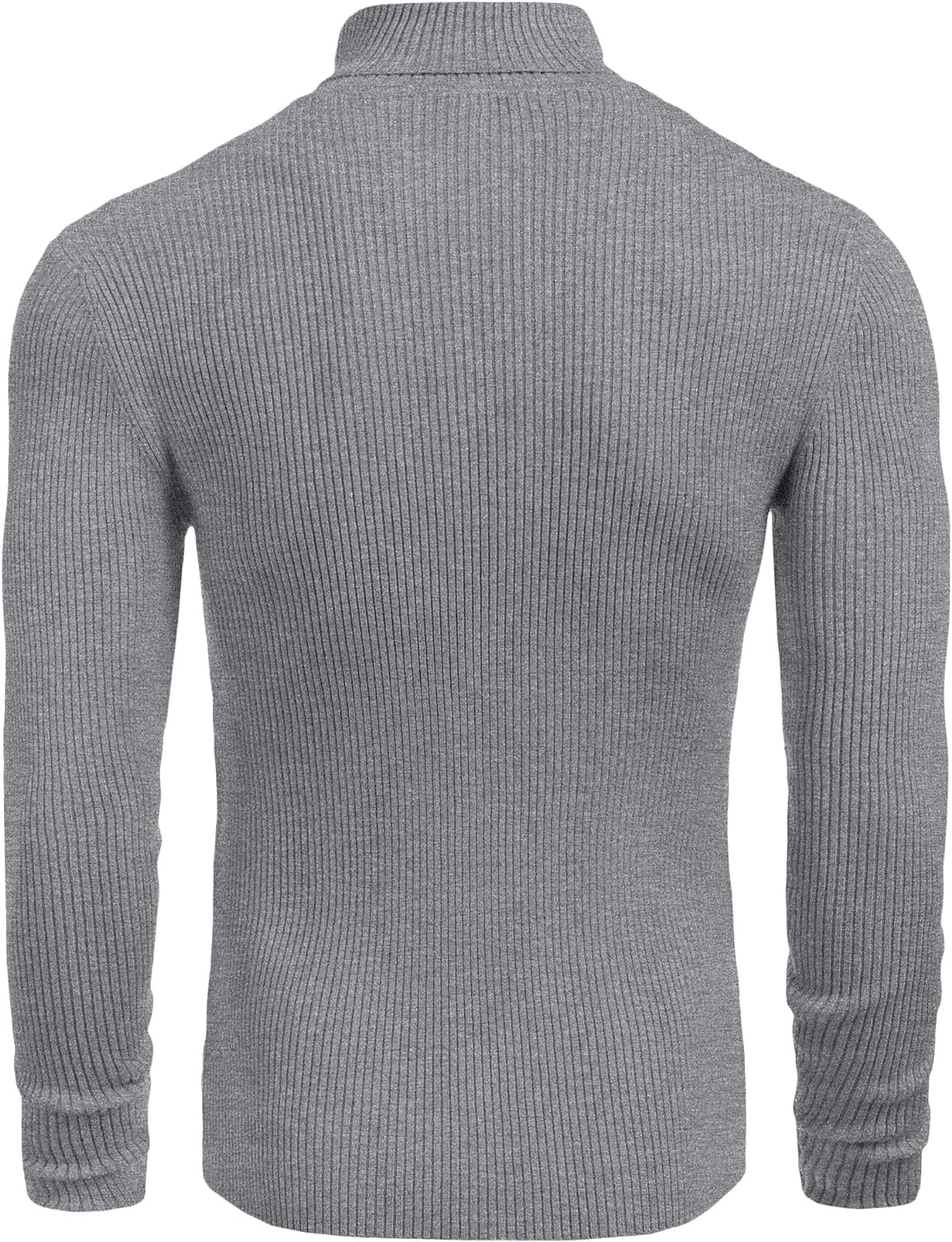 Mens Ribbed Slim Fit Knitted Pullover Turtleneck Sweater