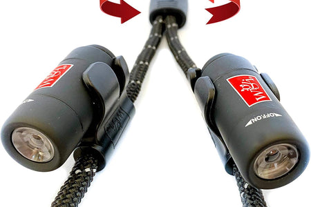 2 Dog LIGHT (L.E.D.) Leash Untangles Automatically with 360° Spin, Gel Handle - Reflective Rope. LIGHTS up to 25 FEET. Universal Size All Dogs