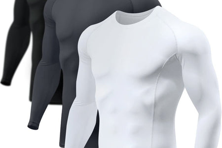 Men'S UPF 50+ Long Sleeve Compression Shirts, Water Sports Rash Guard Base Layer, Athletic Workout Shirt