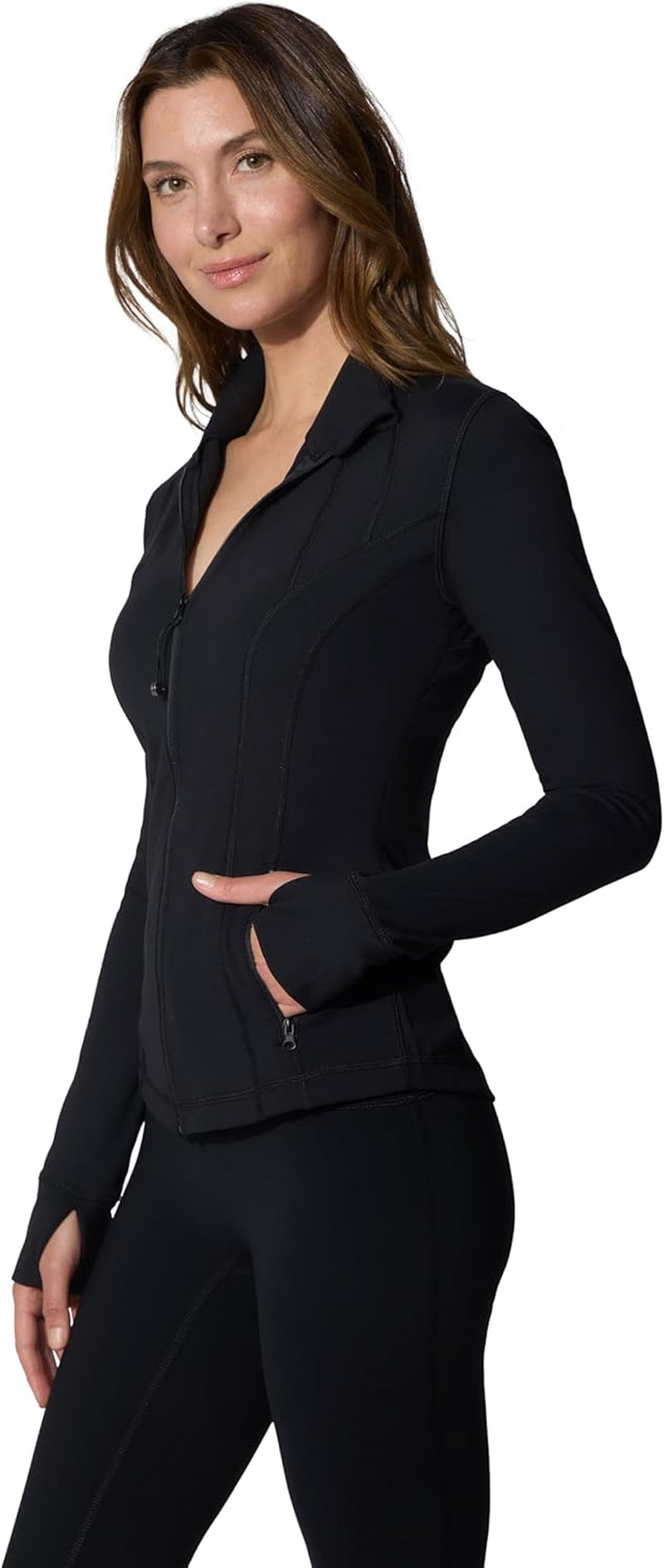 Full Zip Running Track Jacket Lightweight Athletic Slim Fit Jacket with Thumbholes