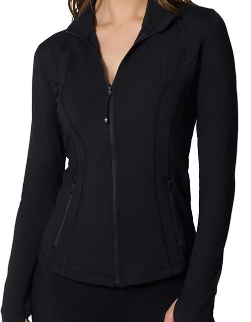 Load image into Gallery viewer, Full Zip Running Track Jacket Lightweight Athletic Slim Fit Jacket with Thumbholes
