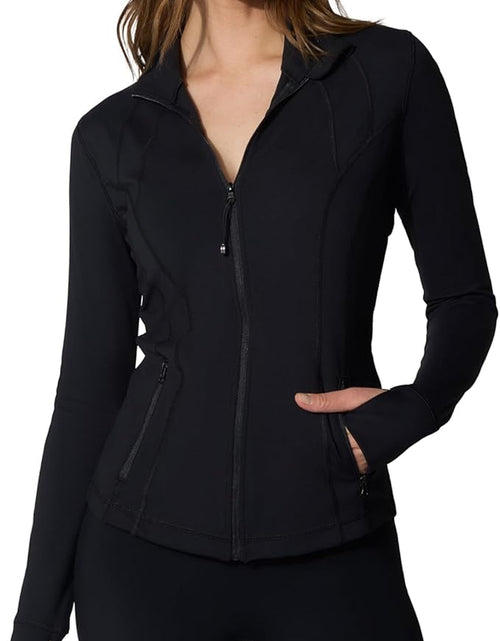 Load image into Gallery viewer, Full Zip Running Track Jacket Lightweight Athletic Slim Fit Jacket with Thumbholes
