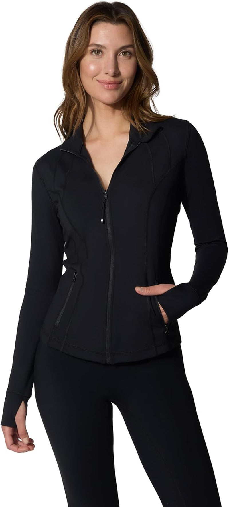 Full Zip Running Track Jacket Lightweight Athletic Slim Fit Jacket with Thumbholes